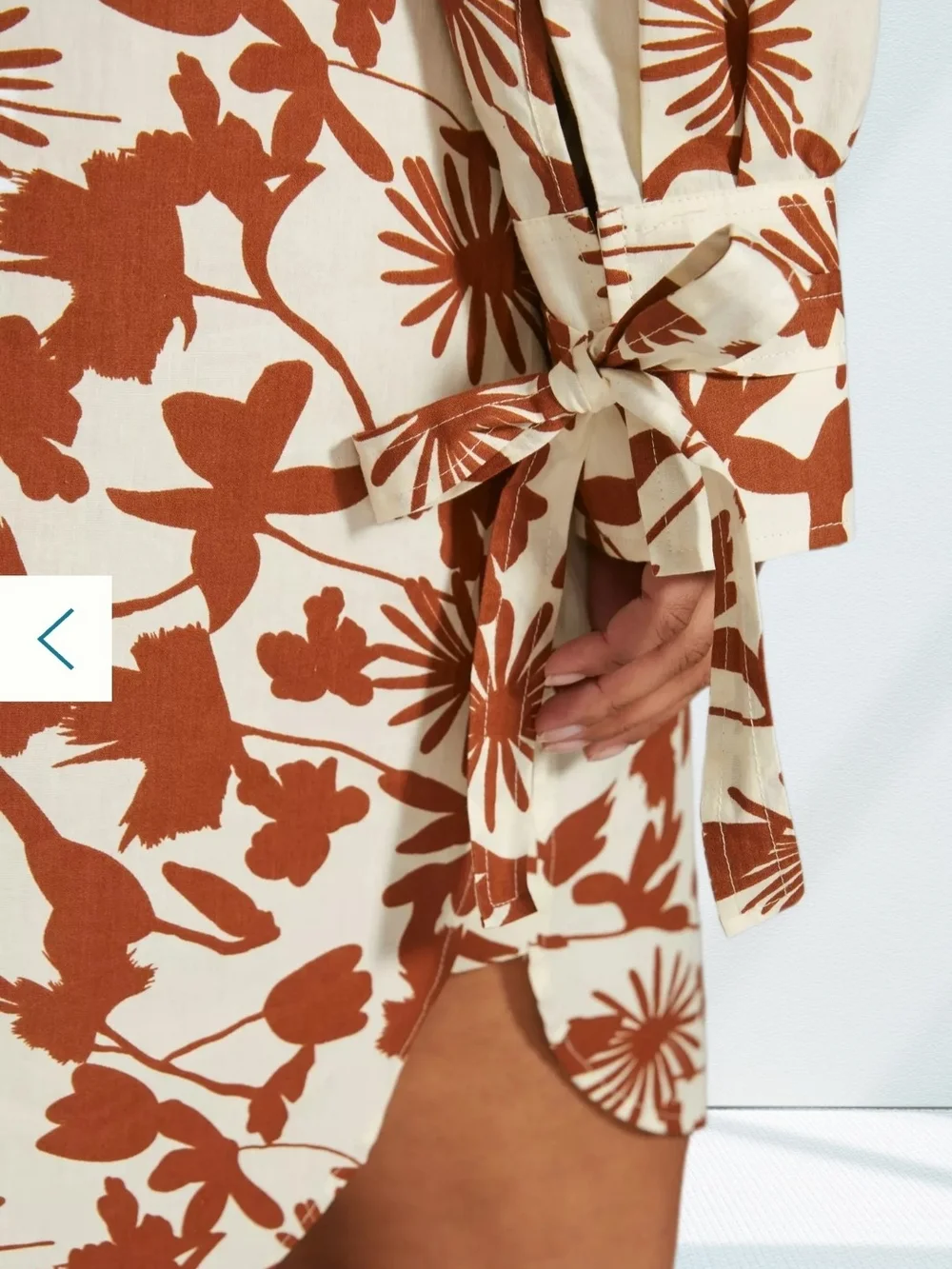 Sunday In Brooklyn Button-Front Mini Shirtdress Cream Rust Botanical Size 3X